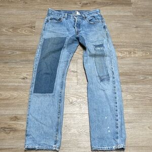 Levi’s patched up worn 501s size 30/30 Size Says 30 But Fits More Like A 27